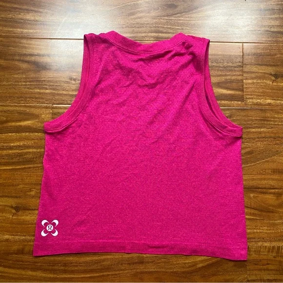 Lululemon Limited Seawheeze Fuchsia Swiftly Breathe Crop Tank Top Size 4 Running - Picture 11 of 14